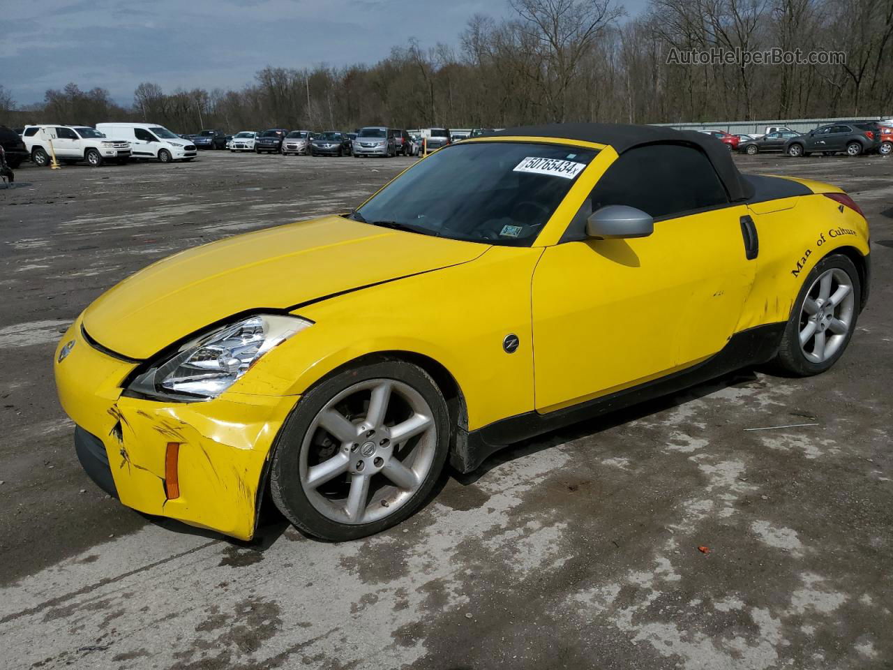 2005 Nissan 350z Roadster Yellow vin: JN1AZ36A75M751465