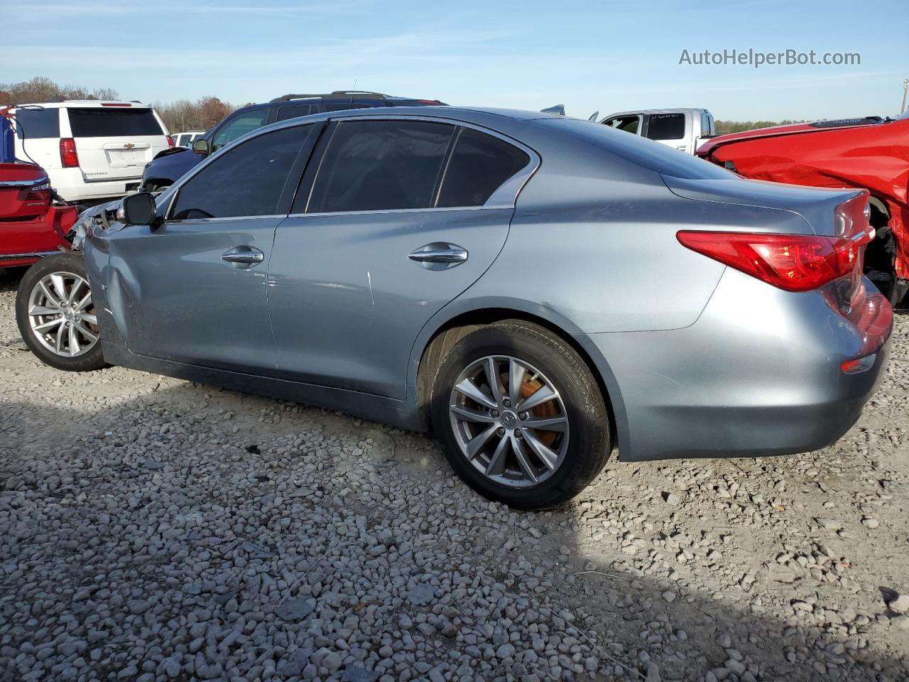 2014 Infiniti Q50 Base Blue vin: JN1BV7AP0EM677468