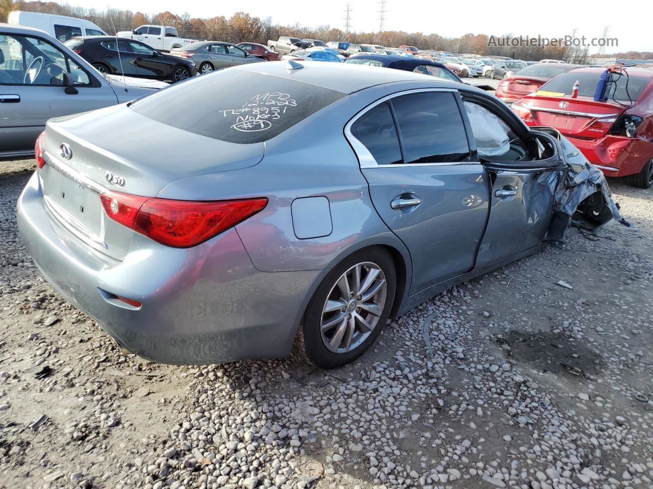 2014 Infiniti Q50 Base Blue vin: JN1BV7AP0EM677468