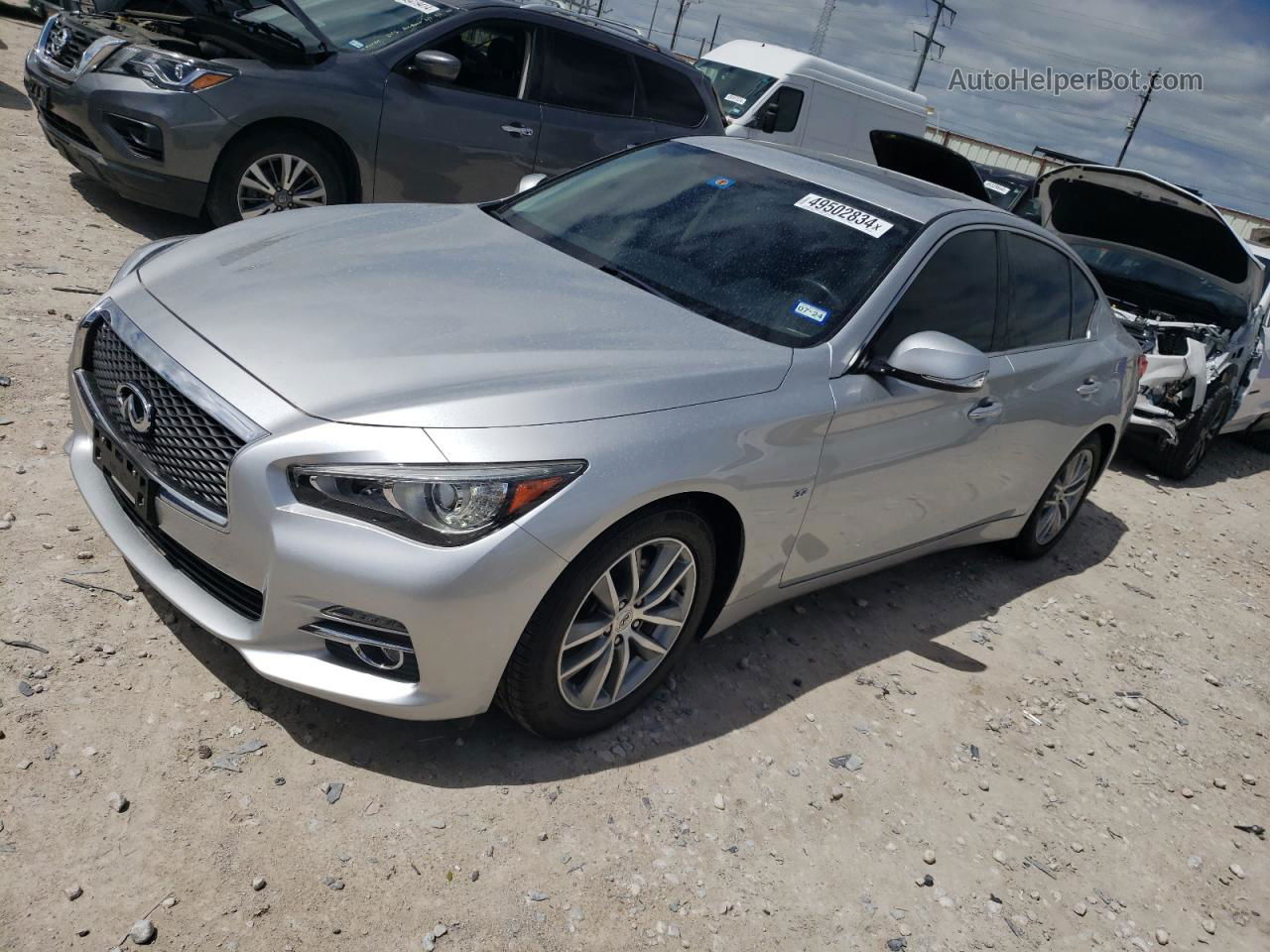 2015 Infiniti Q50 Base Серебряный vin: JN1BV7AP0FM345046