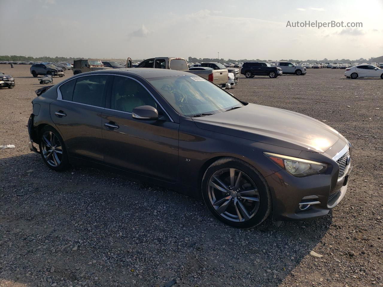 2015 Infiniti Q50 Base Brown vin: JN1BV7AP0FM350733