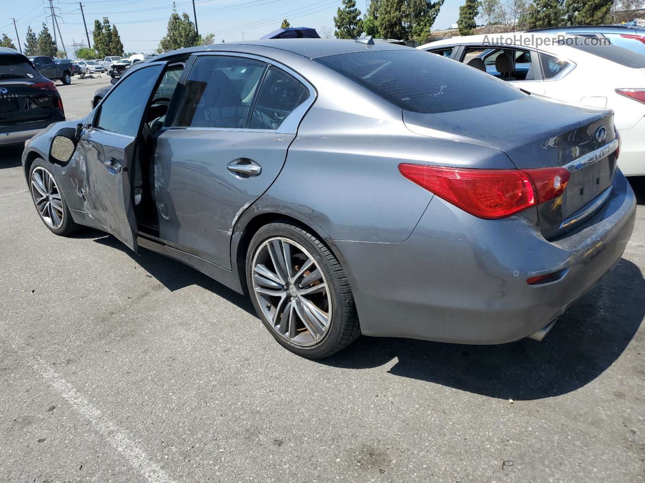 2014 Infiniti Q50 Base Charcoal vin: JN1BV7AP1EM670478