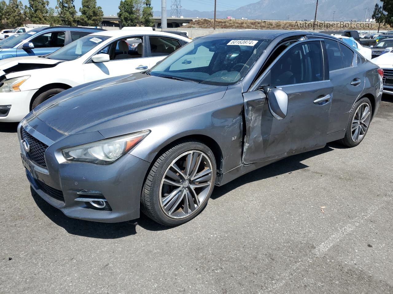 2014 Infiniti Q50 Base Charcoal vin: JN1BV7AP1EM670478