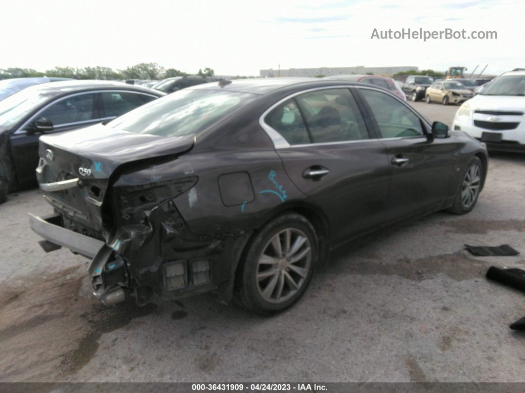 2014 Infiniti Q50 Premium Brown vin: JN1BV7AP1EM693405