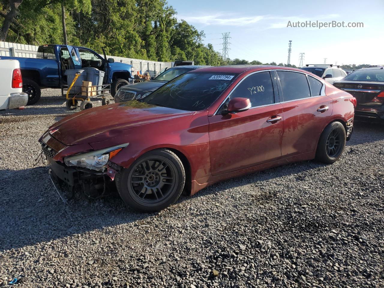 2015 Infiniti Q50 Base Red vin: JN1BV7AP1FM339143