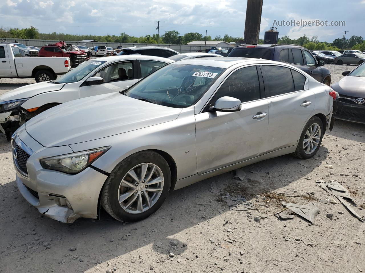 2015 Infiniti Q50 Base Silver vin: JN1BV7AP1FM343614