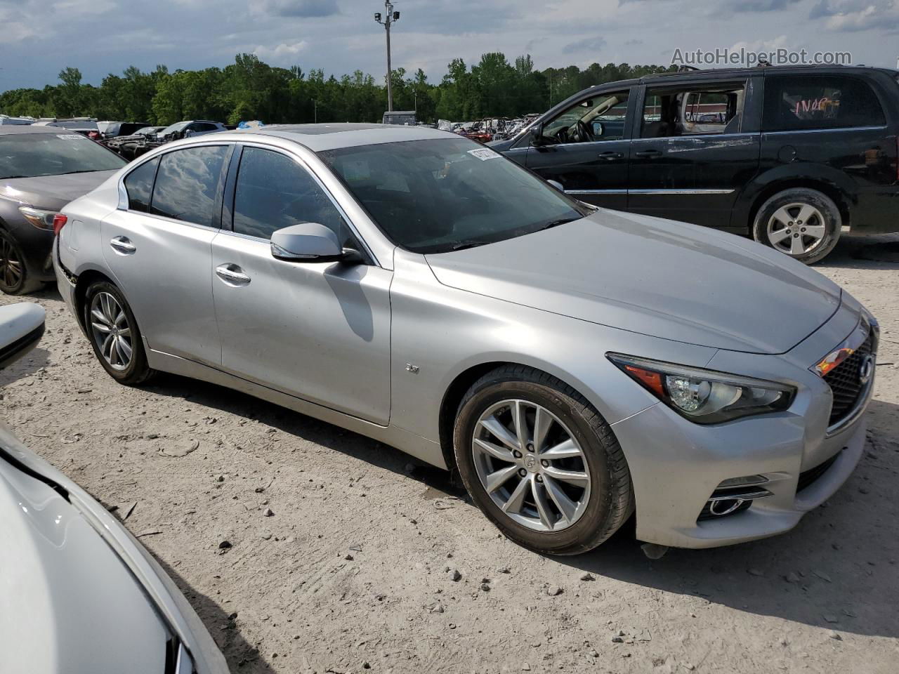 2015 Infiniti Q50 Base Silver vin: JN1BV7AP1FM343614