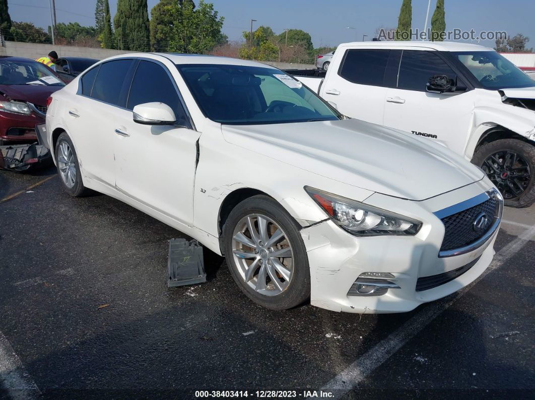 2015 Infiniti Q50 Premium White vin: JN1BV7AP1FM357688