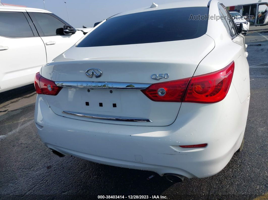 2015 Infiniti Q50 Premium White vin: JN1BV7AP1FM357688