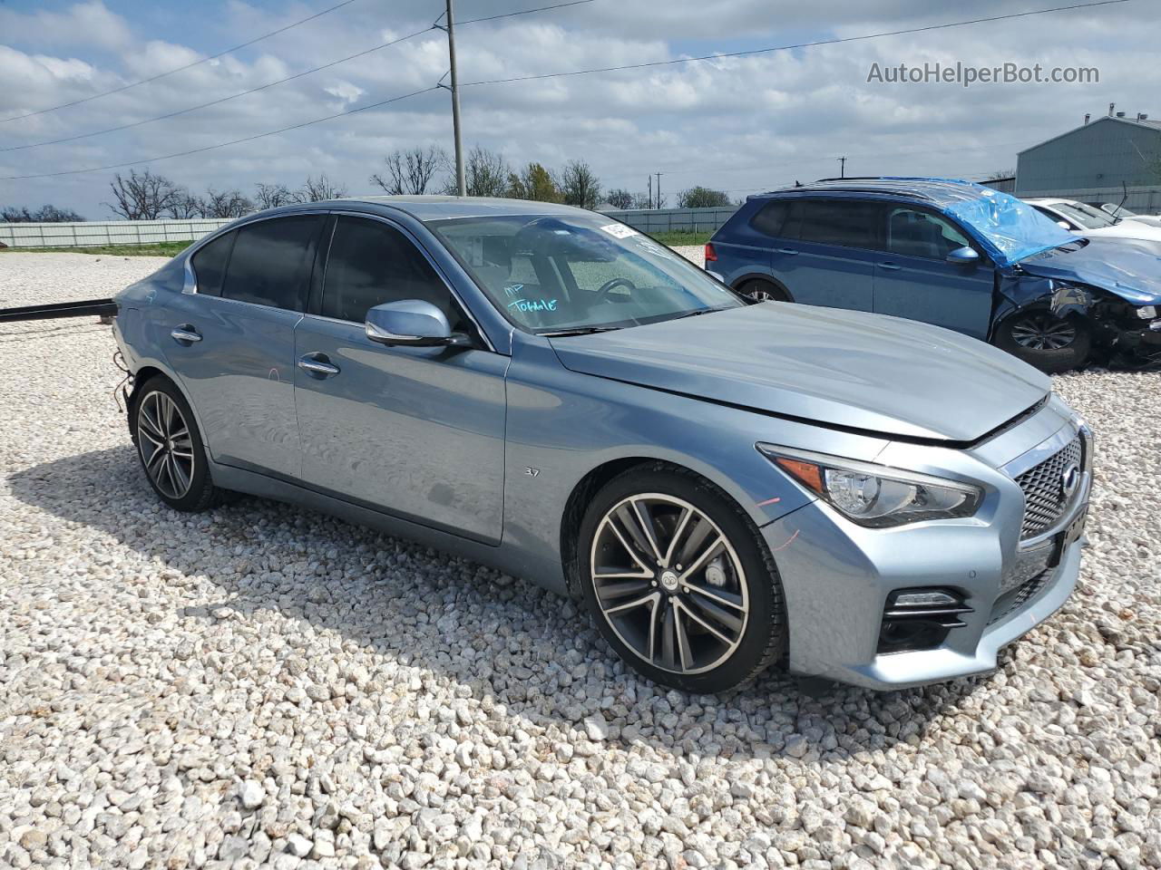 2014 Infiniti Q50 Base Синий vin: JN1BV7AP2EM670358