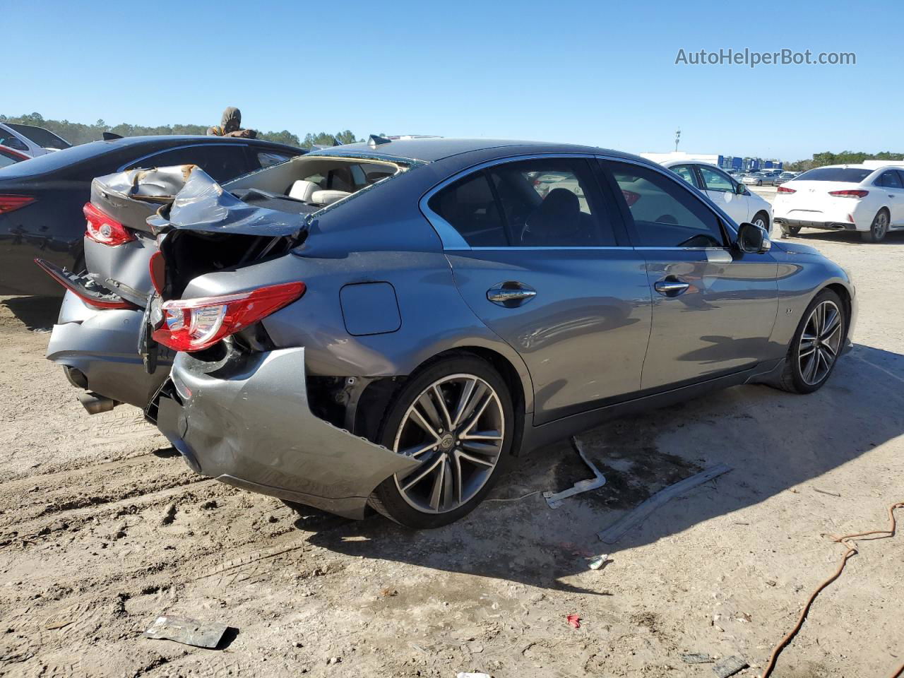 2014 Infiniti Q50 Base Gray vin: JN1BV7AP2EM676905