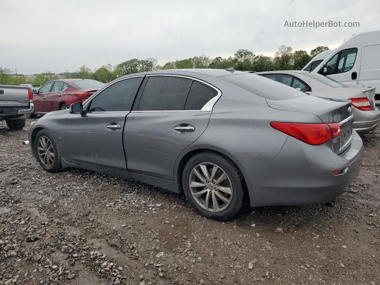 2014 Infiniti Q50 Base Gray vin: JN1BV7AP2EM677648