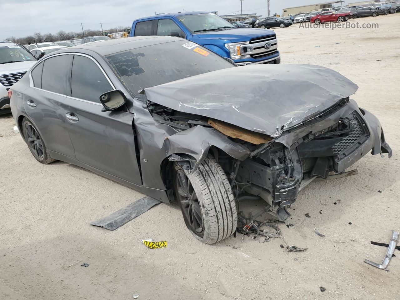 2014 Infiniti Q50 Base Gray vin: JN1BV7AP2EM684714