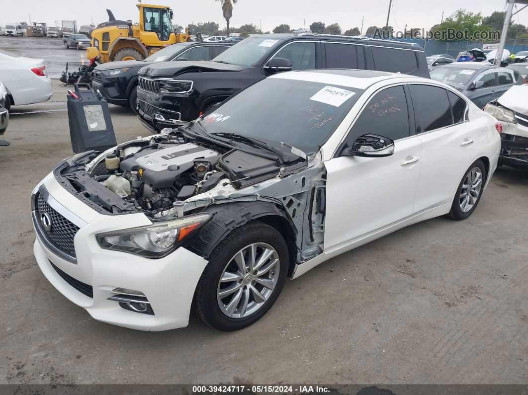 2015 Infiniti Q50 Premium White vin: JN1BV7AP2FM356114