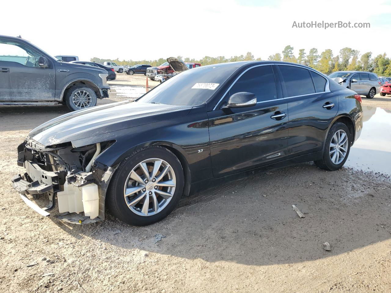 2014 Infiniti Q50 Base Black vin: JN1BV7AP3EM675309