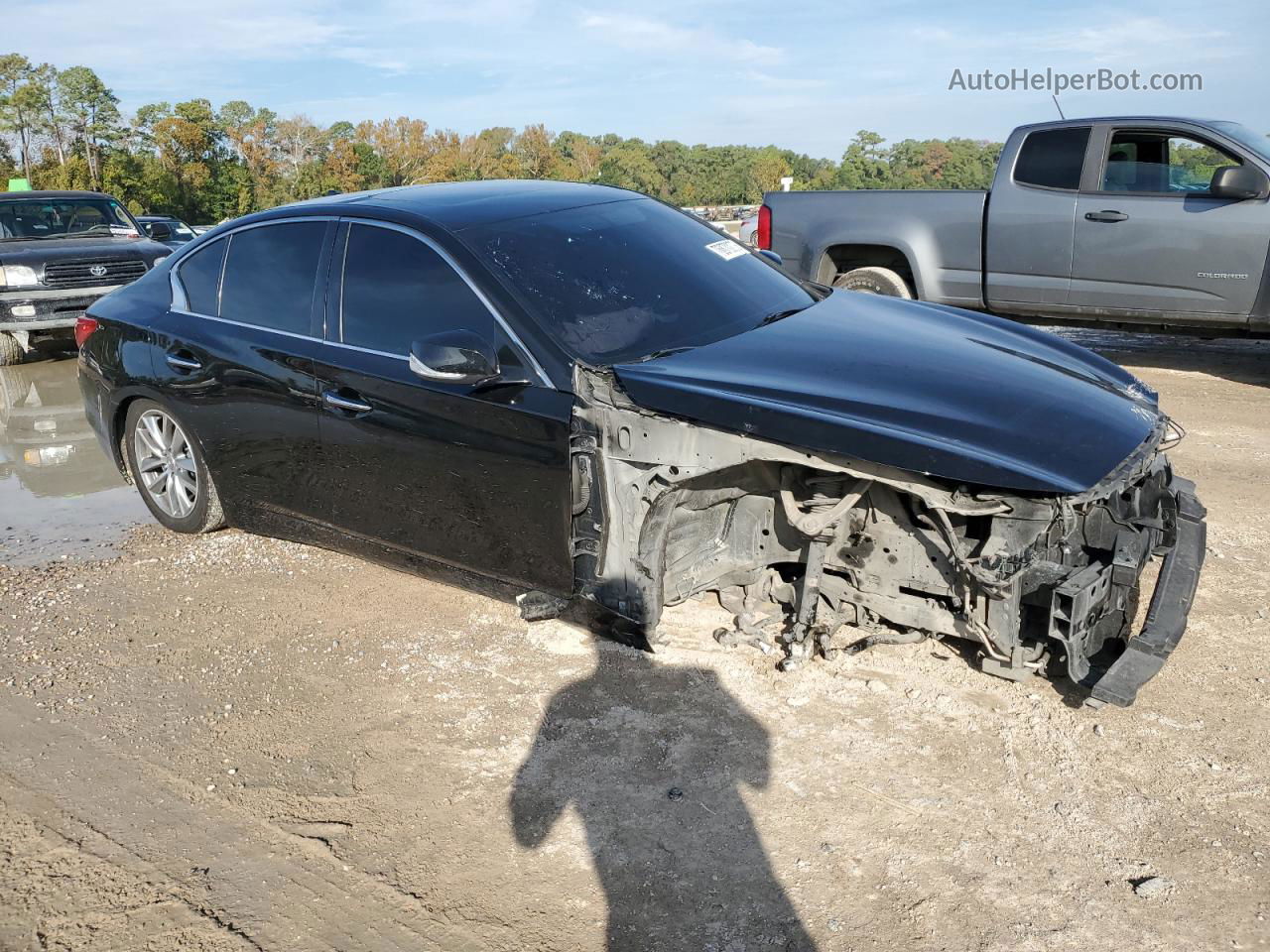 2014 Infiniti Q50 Base Black vin: JN1BV7AP3EM675309