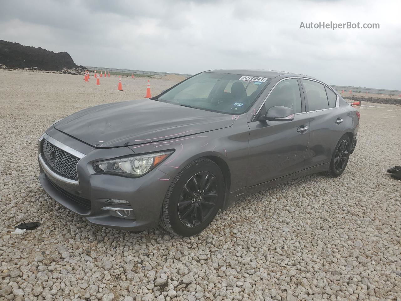 2014 Infiniti Q50 Base Charcoal vin: JN1BV7AP3EM687170