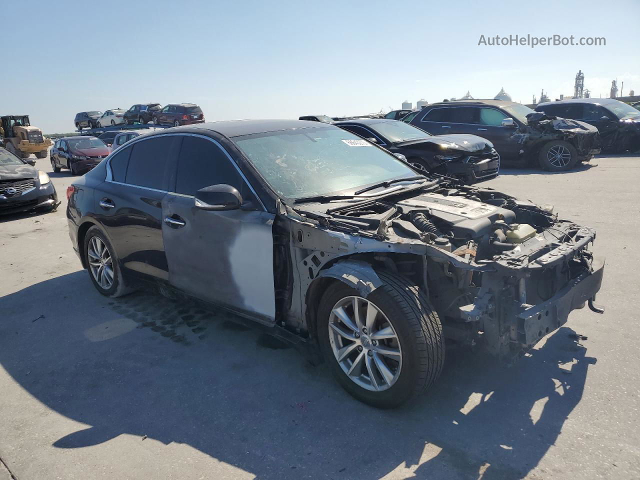 2014 Infiniti Q50 Base Черный vin: JN1BV7AP3EM689436