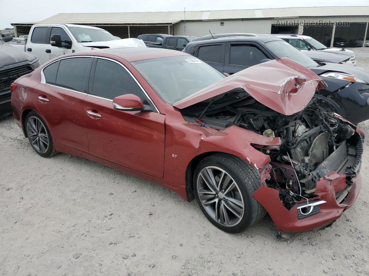 2015 Infiniti Q50 Base Red vin: JN1BV7AP3FM330525