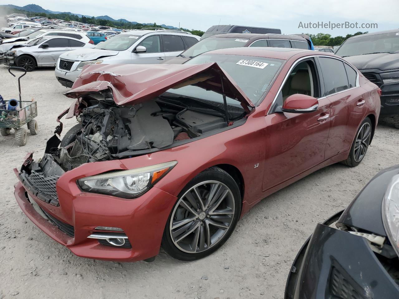 2015 Infiniti Q50 Base Red vin: JN1BV7AP3FM330525