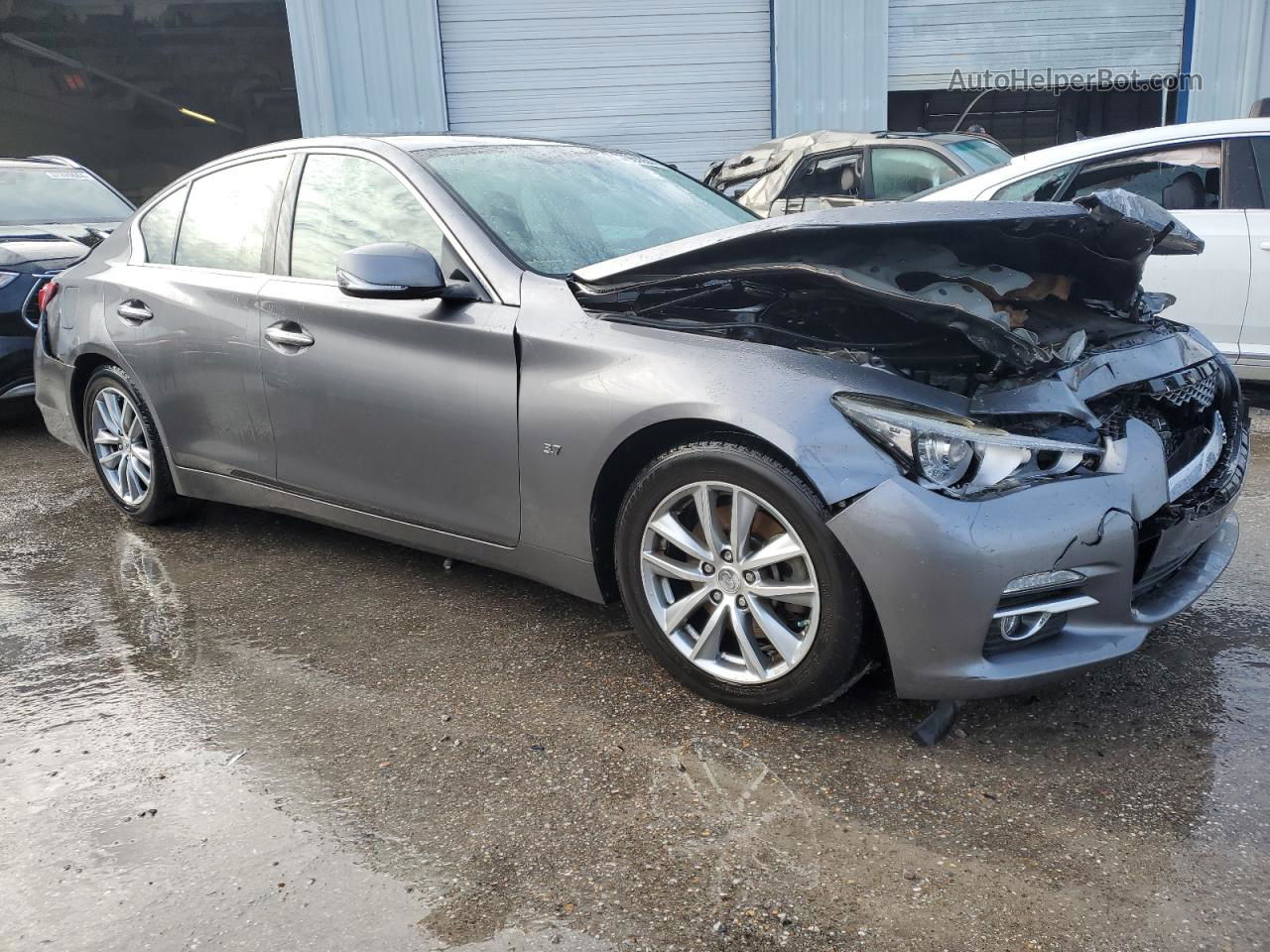 2014 Infiniti Q50 Base Charcoal vin: JN1BV7AP4EM670667