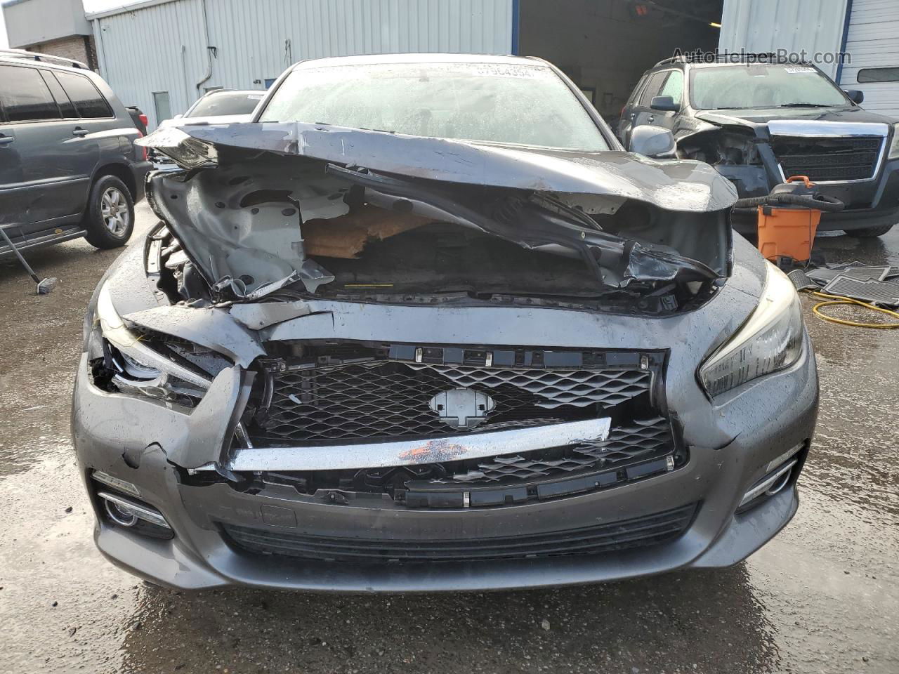 2014 Infiniti Q50 Base Charcoal vin: JN1BV7AP4EM670667