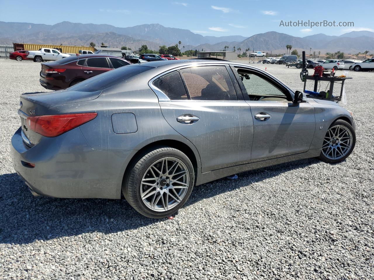 2014 Infiniti Q50 Base Charcoal vin: JN1BV7AP4EM690756