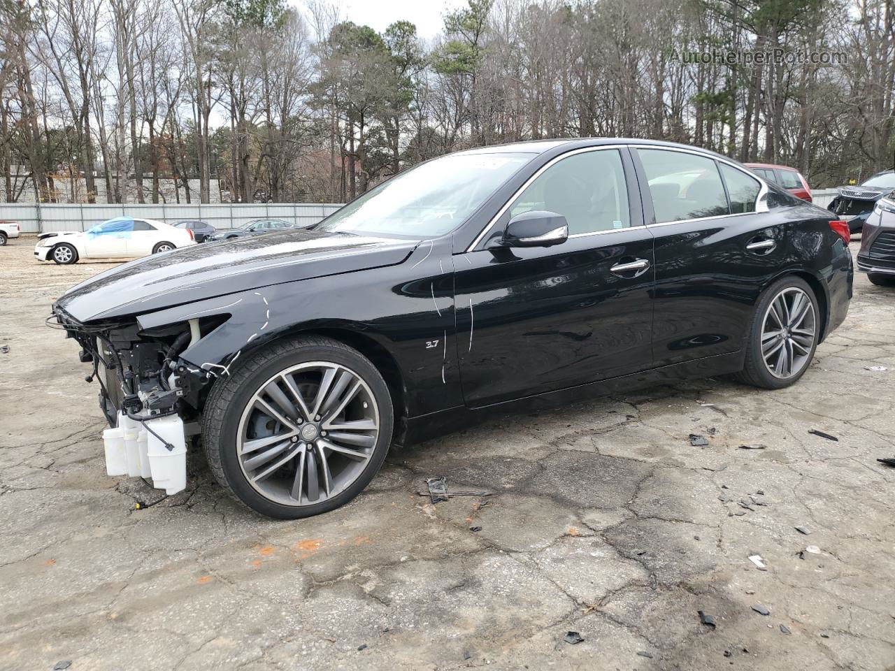 2014 Infiniti Q50 Base Black vin: JN1BV7AP5EM670242