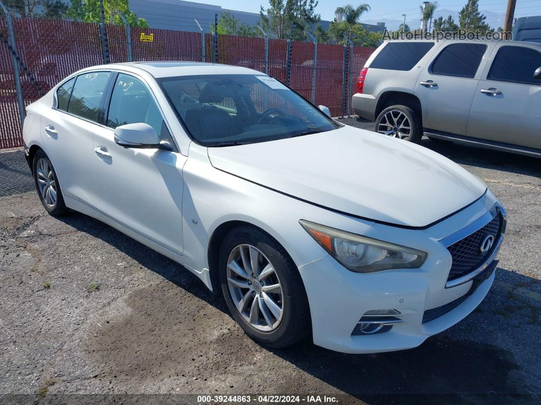 2014 Infiniti Q50 Premium White vin: JN1BV7AP5EM673495