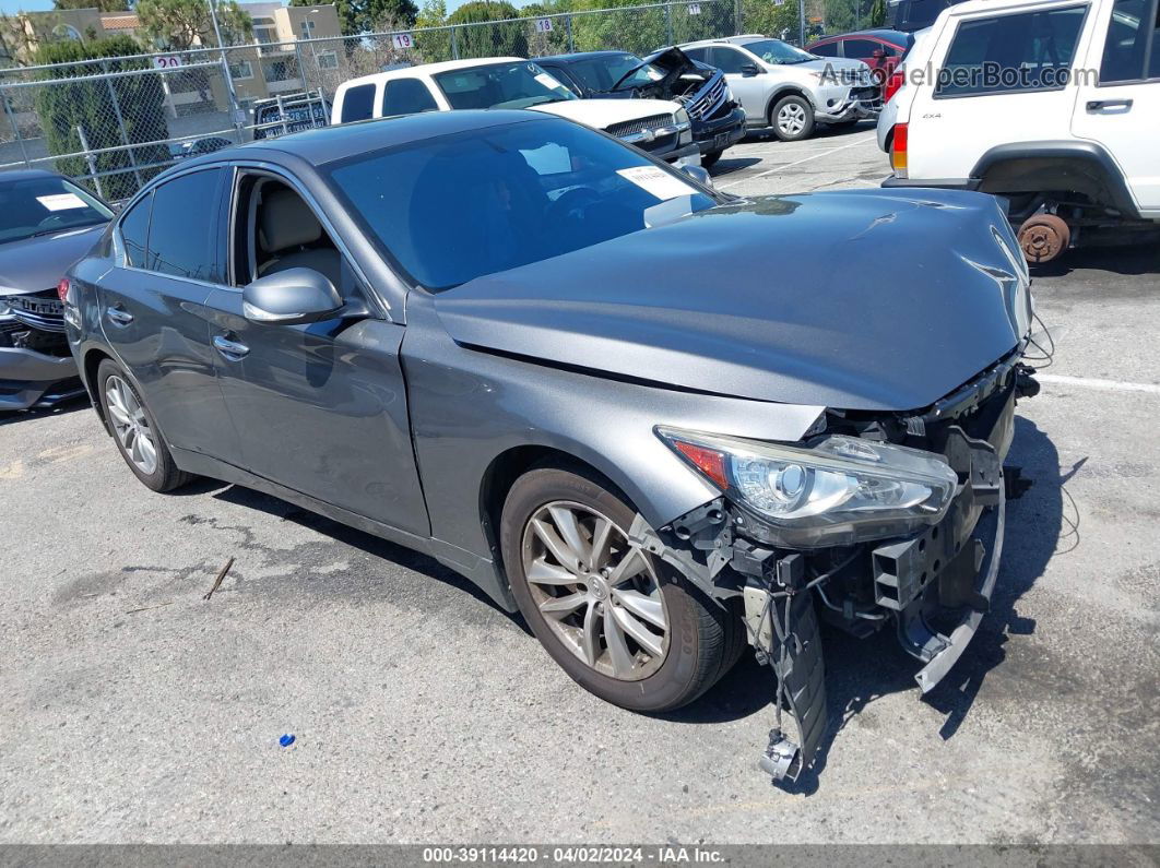 2014 Infiniti Q50 Premium Серый vin: JN1BV7AP5EM676915