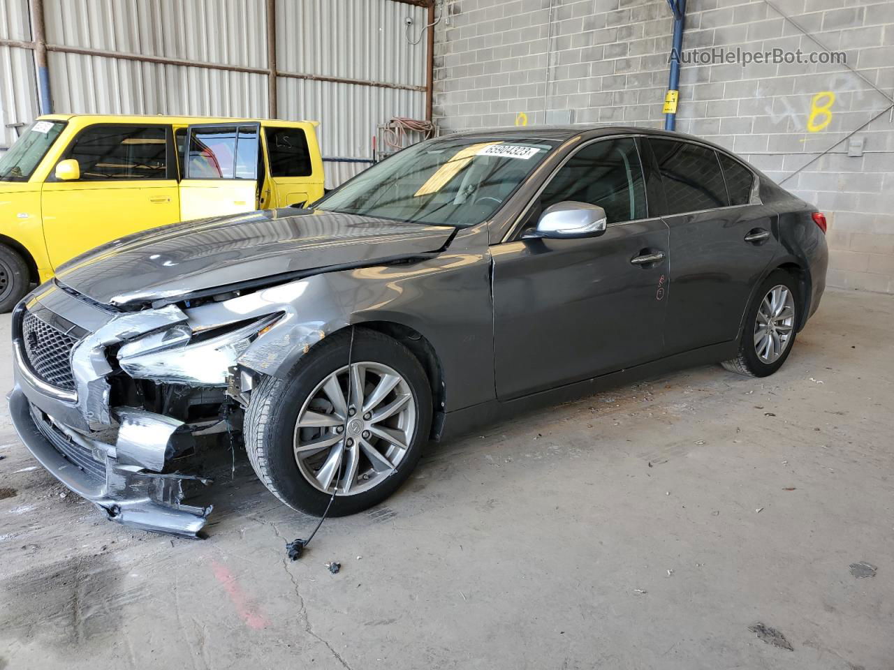 2014 Infiniti Q50 Base Gray vin: JN1BV7AP5EM678986