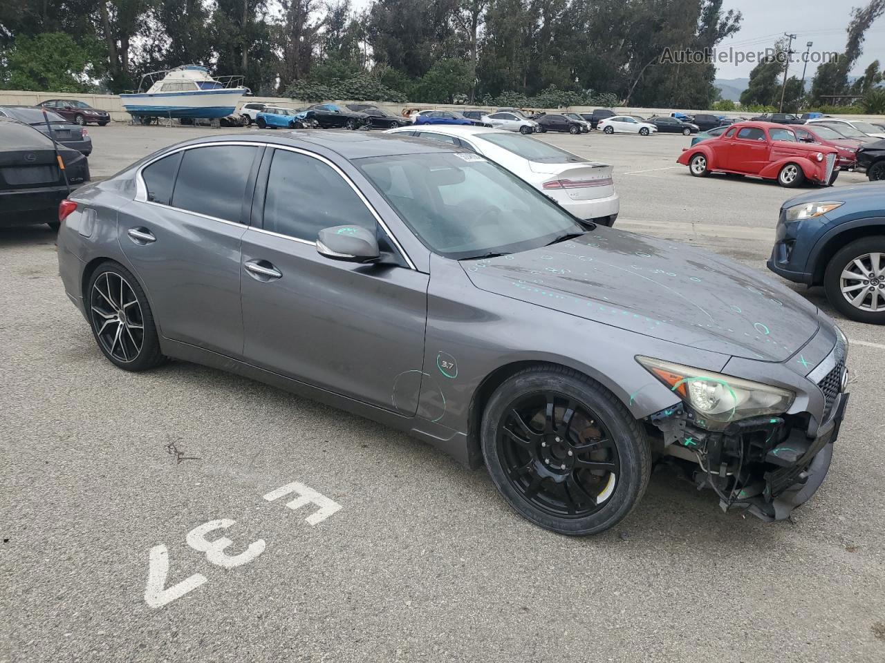 2014 Infiniti Q50 Base Gray vin: JN1BV7AP5EM681578