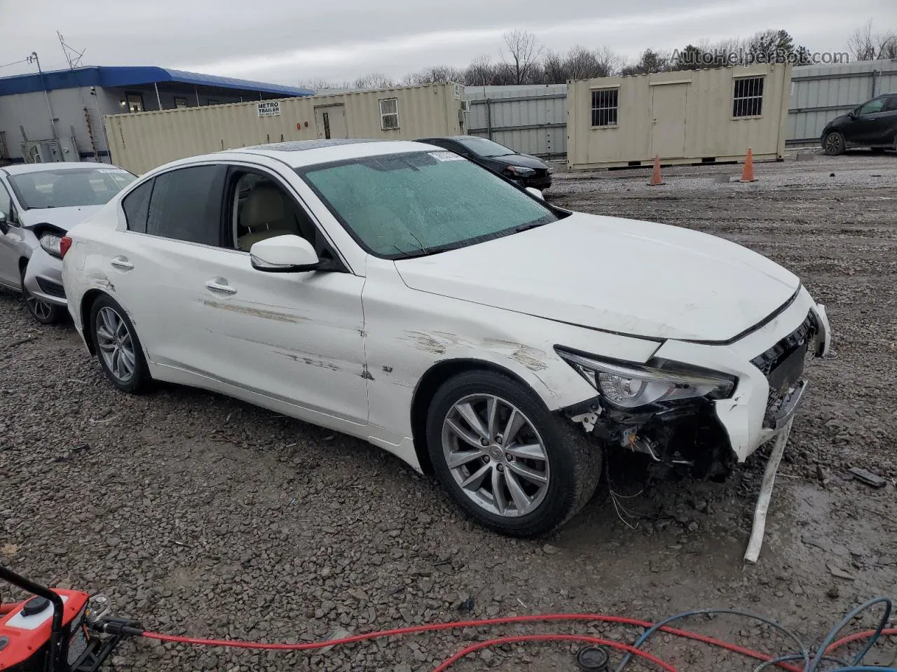 2014 Infiniti Q50 Base Белый vin: JN1BV7AP5EM691608