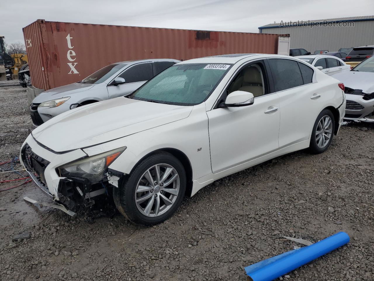 2014 Infiniti Q50 Base Белый vin: JN1BV7AP5EM691608