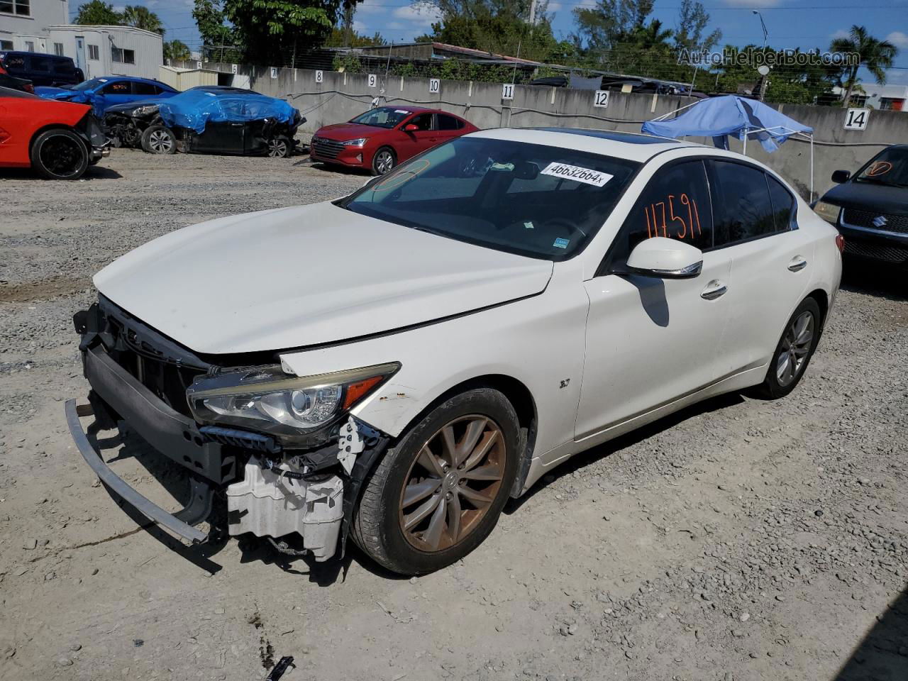 2015 Infiniti Q50 Base White vin: JN1BV7AP5FM336701