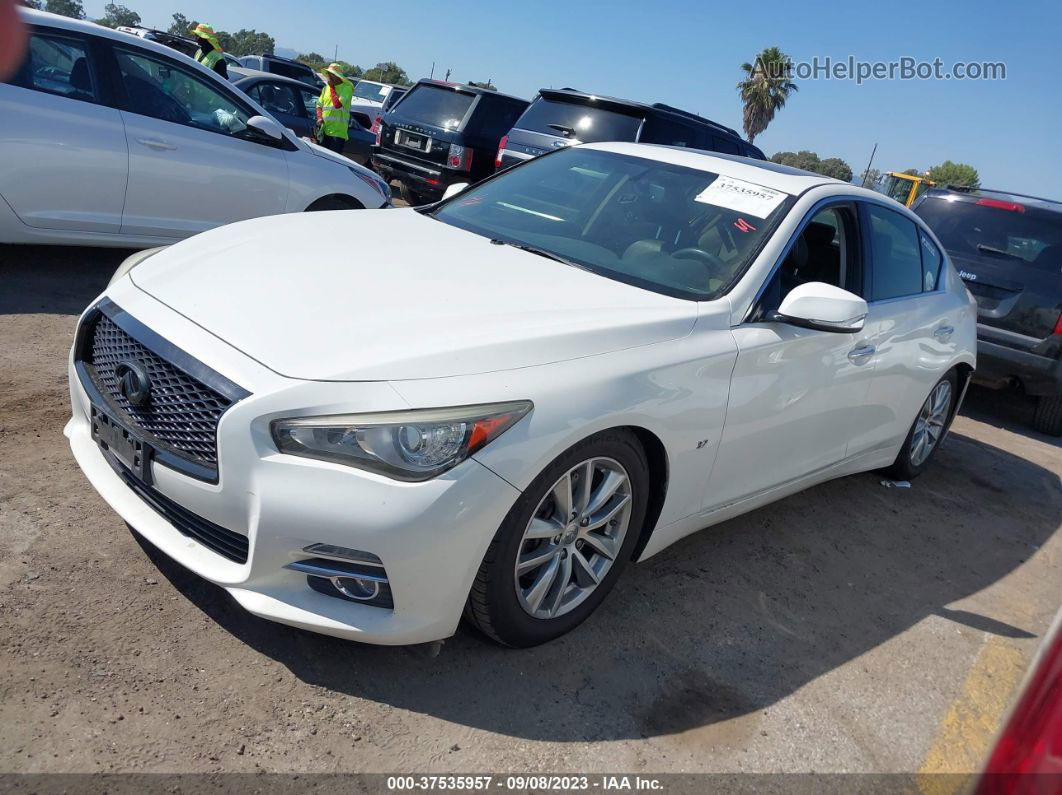 2015 Infiniti Q50 Premium White vin: JN1BV7AP5FM338433