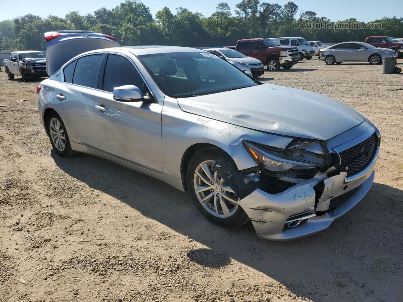 2015 Infiniti Q50 Base Silver vin: JN1BV7AP5FM341591