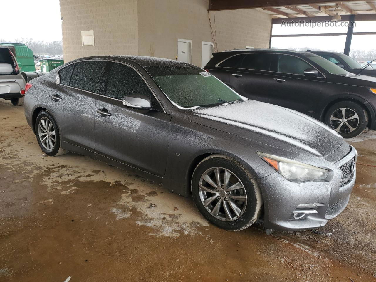 2014 Infiniti Q50 Base Gray vin: JN1BV7AP6EM680049