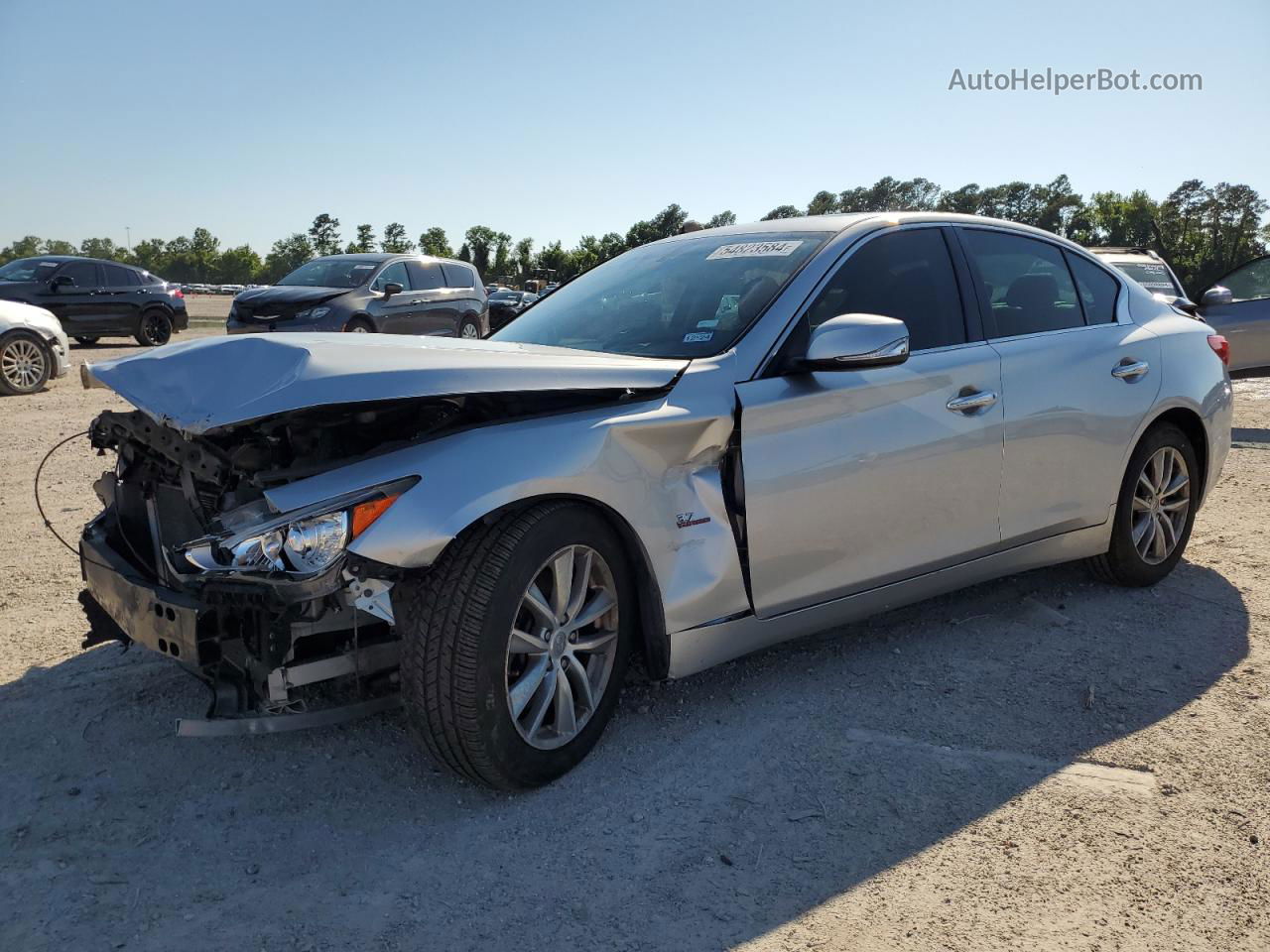 2014 Infiniti Q50 Base Silver vin: JN1BV7AP6EM690743