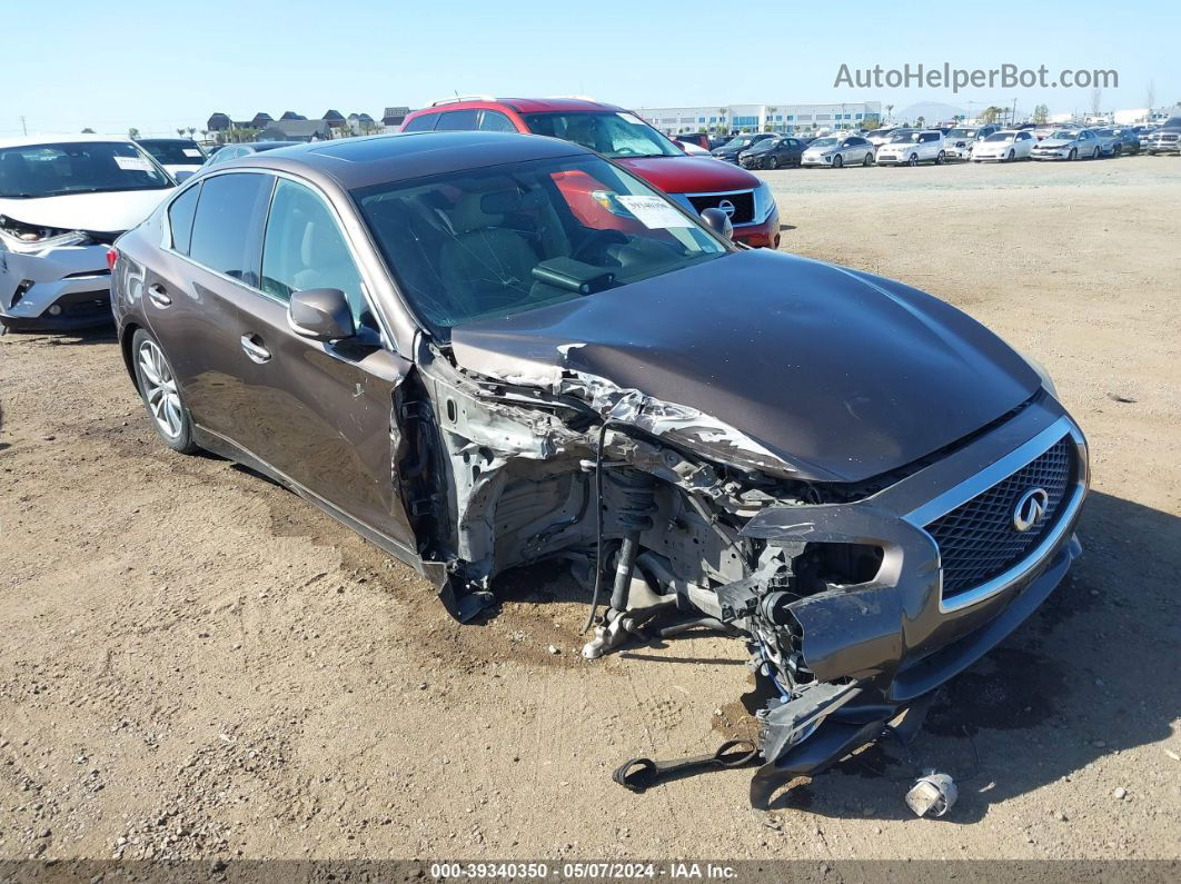 2014 Infiniti Q50 Premium Brown vin: JN1BV7AP6EM691052