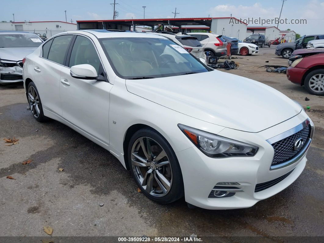 2015 Infiniti Q50 Premium White vin: JN1BV7AP6FM353538