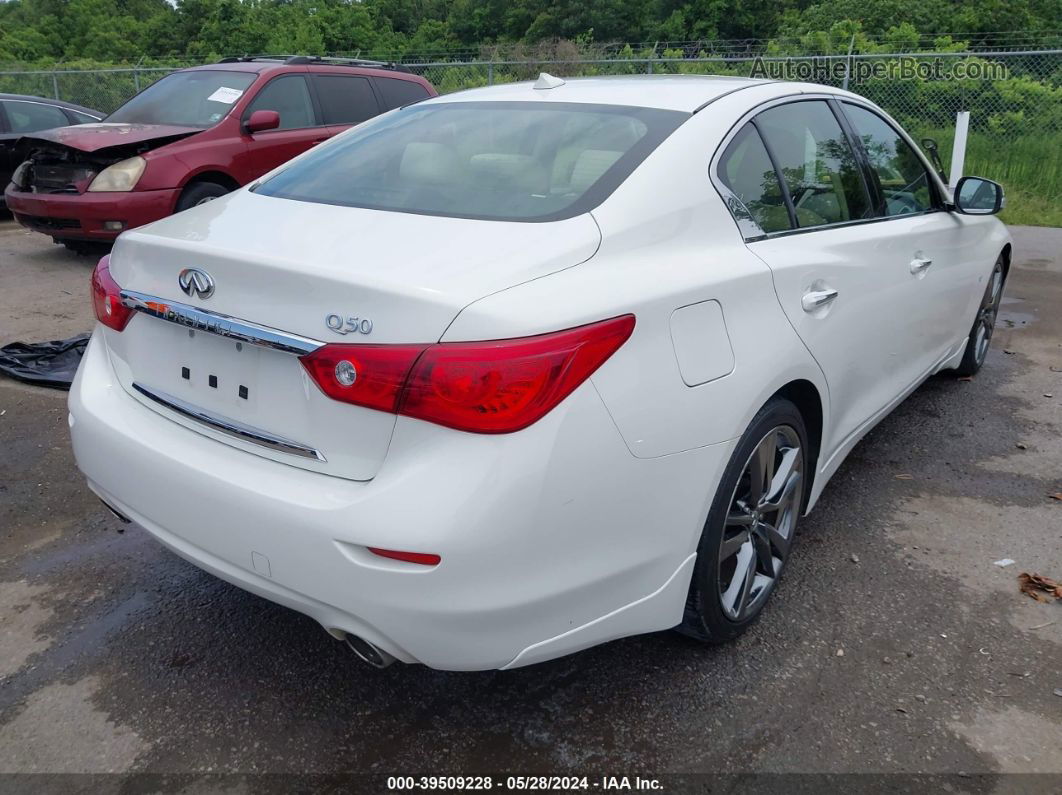 2015 Infiniti Q50 Premium White vin: JN1BV7AP6FM353538