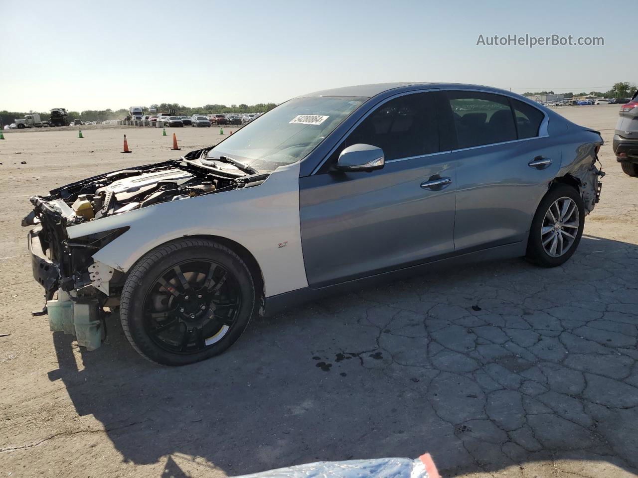 2014 Infiniti Q50 Base Gray vin: JN1BV7AP7EM671702