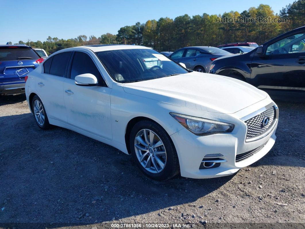 2014 Infiniti Q50 White vin: JN1BV7AP7EM678388