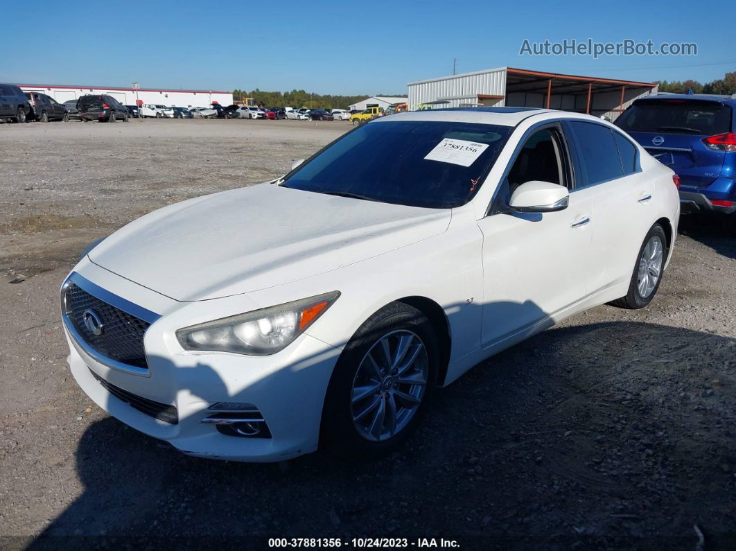 2014 Infiniti Q50 White vin: JN1BV7AP7EM678388