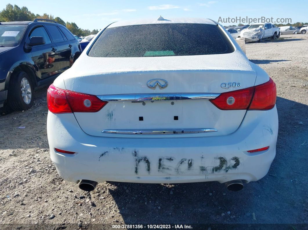 2014 Infiniti Q50 White vin: JN1BV7AP7EM678388