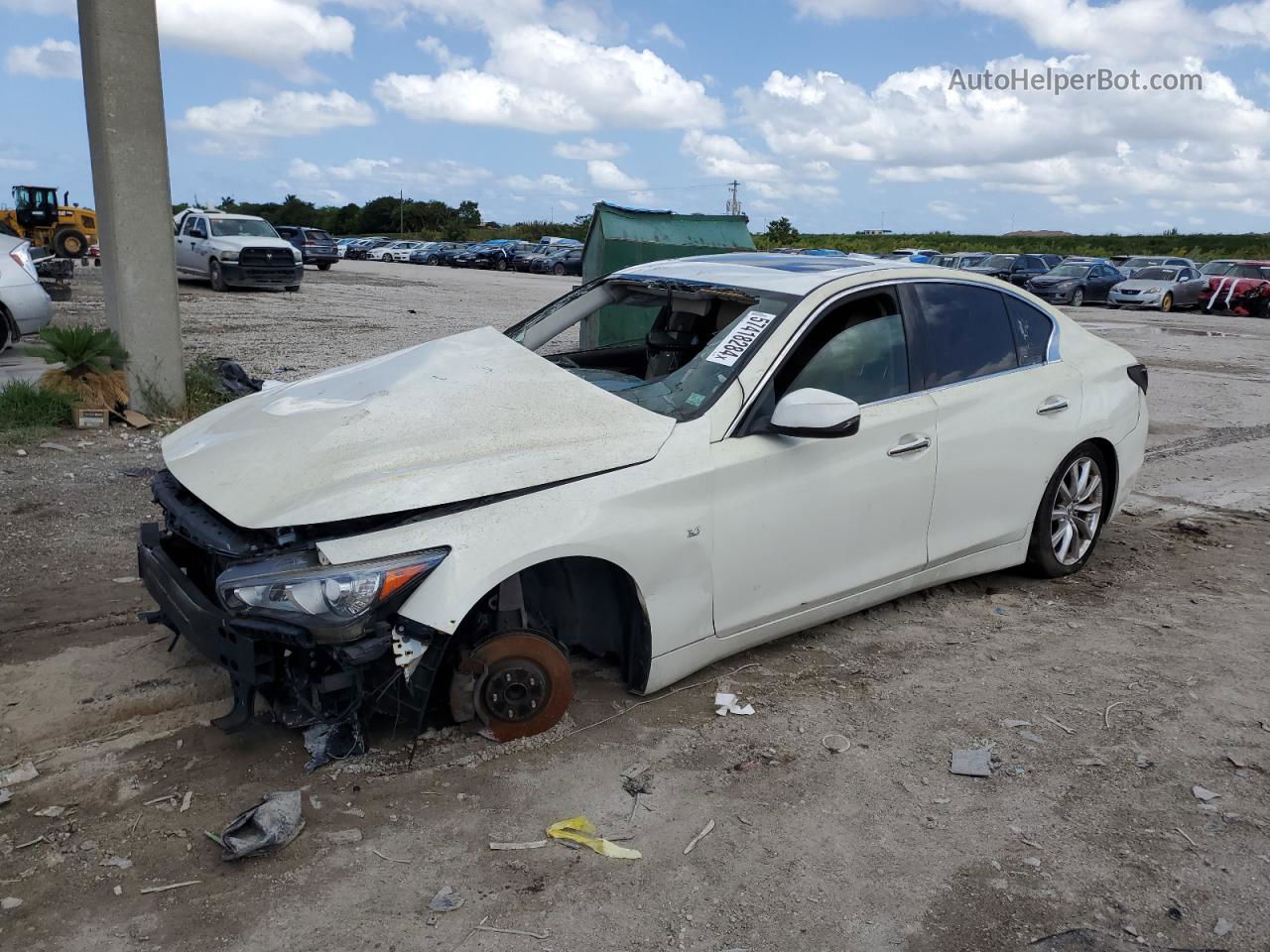 2014 Infiniti Q50 Base Белый vin: JN1BV7AP7EM682778