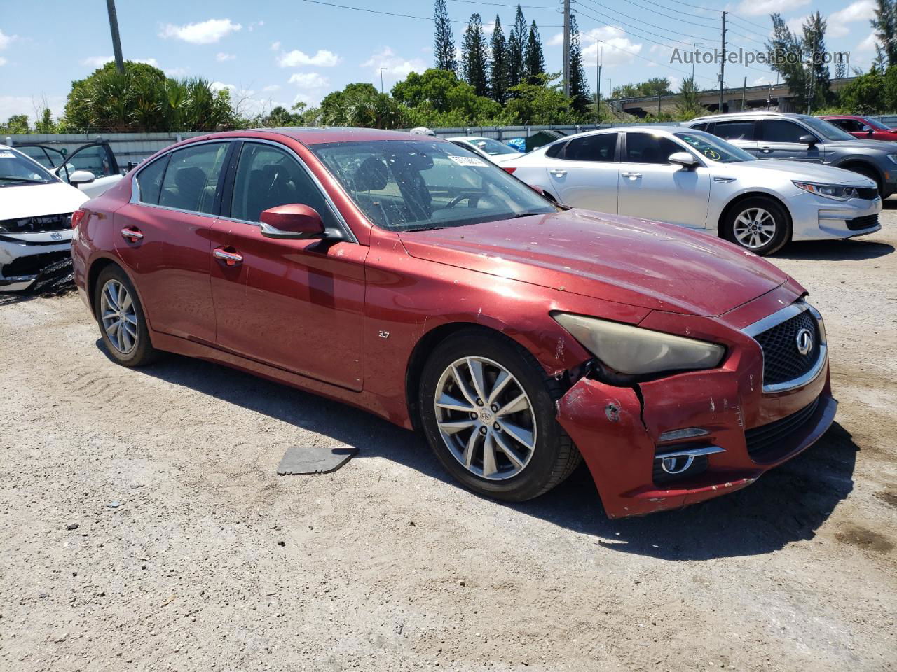 2014 Infiniti Q50 Base Красный vin: JN1BV7AP7EM685504