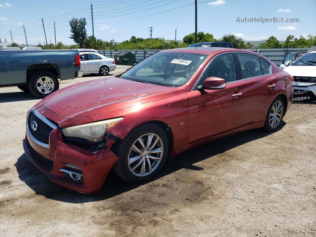 2014 Infiniti Q50 Base Red vin: JN1BV7AP7EM685504