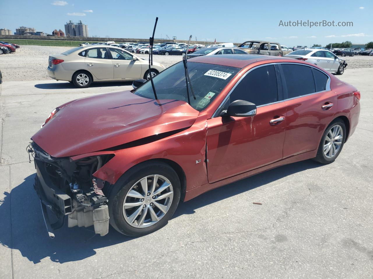 2014 Infiniti Q50 Base Red vin: JN1BV7AP7EM686135